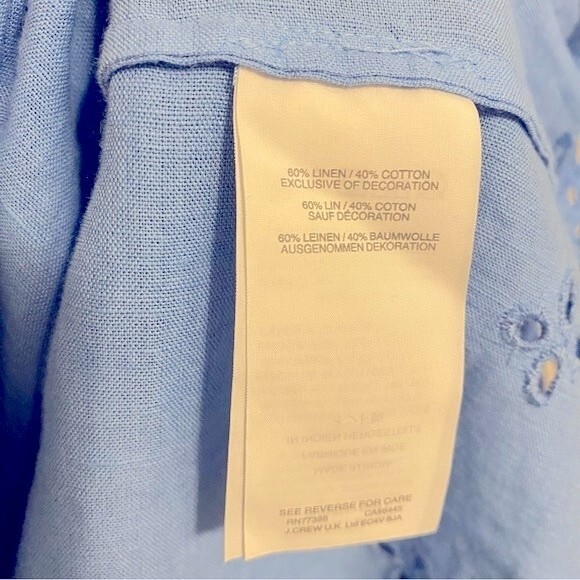 NWT J.Crew Tie-Shoulder Hydrangea Mini Dress Embroidery Size Large - Picture 9 of 9